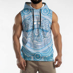 Aussie Nurse Personalised Sleeveless Hoodie Blue Stethoscope Coquette Bow Aboriginal Dot Art