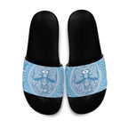 Aussie Nurse Slide Sandals Blue Stethoscope Coquette Bow Aboriginal Dot Art