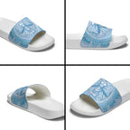 Aussie Nurse Slide Sandals Blue Stethoscope Coquette Bow Aboriginal Dot Art
