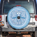 Aussie Nurse Spare Tire Cover Blue Stethoscope Coquette Bow Aboriginal Dot Art