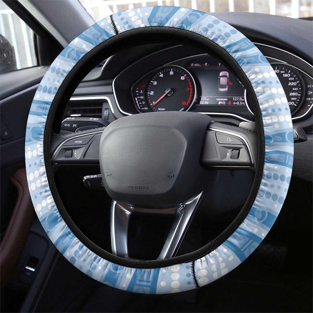 Aussie Nurse Steering Wheel Cover Blue Stethoscope Coquette Bow Aboriginal Dot Art