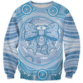 Aussie Nurse Personalised Sweatshirt Blue Stethoscope Coquette Bow Aboriginal Dot Art