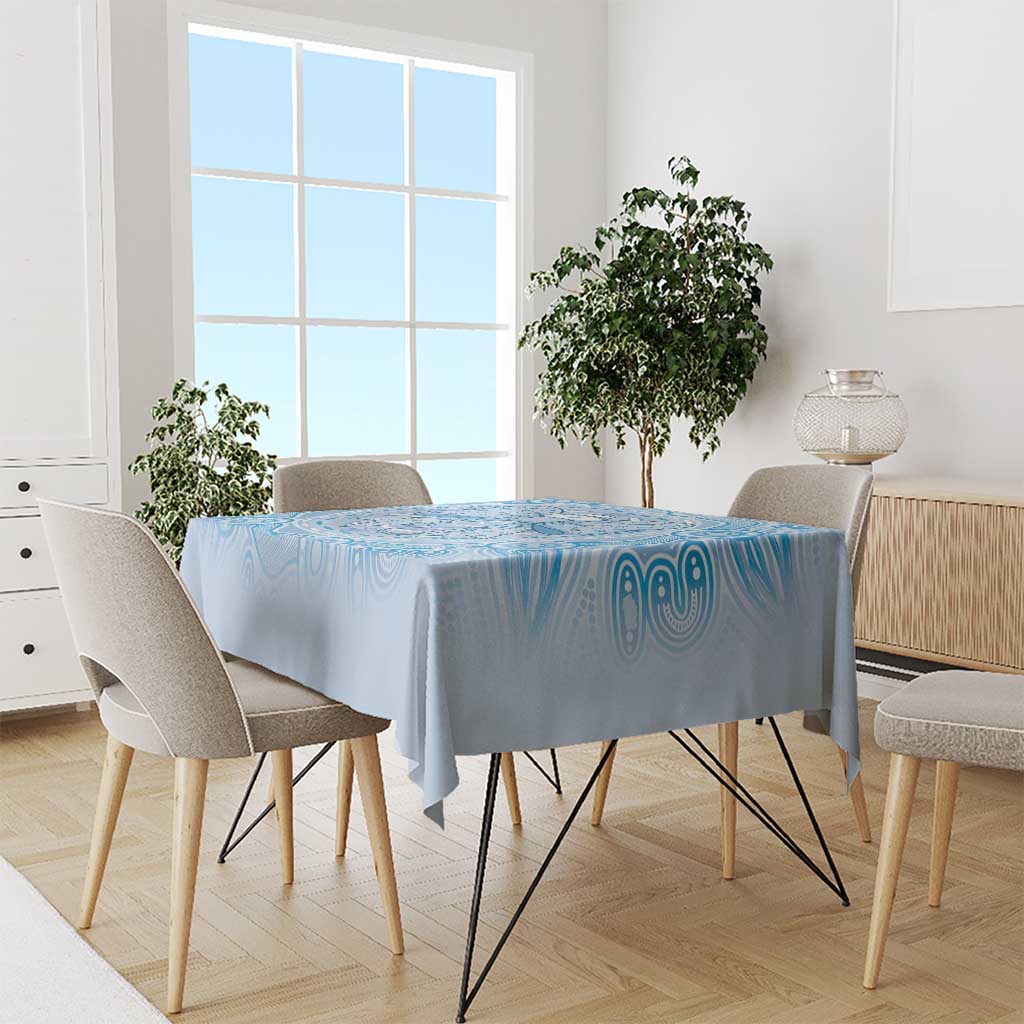 Aussie Nurse Tablecloth Blue Stethoscope Coquette Bow Aboriginal Dot Art