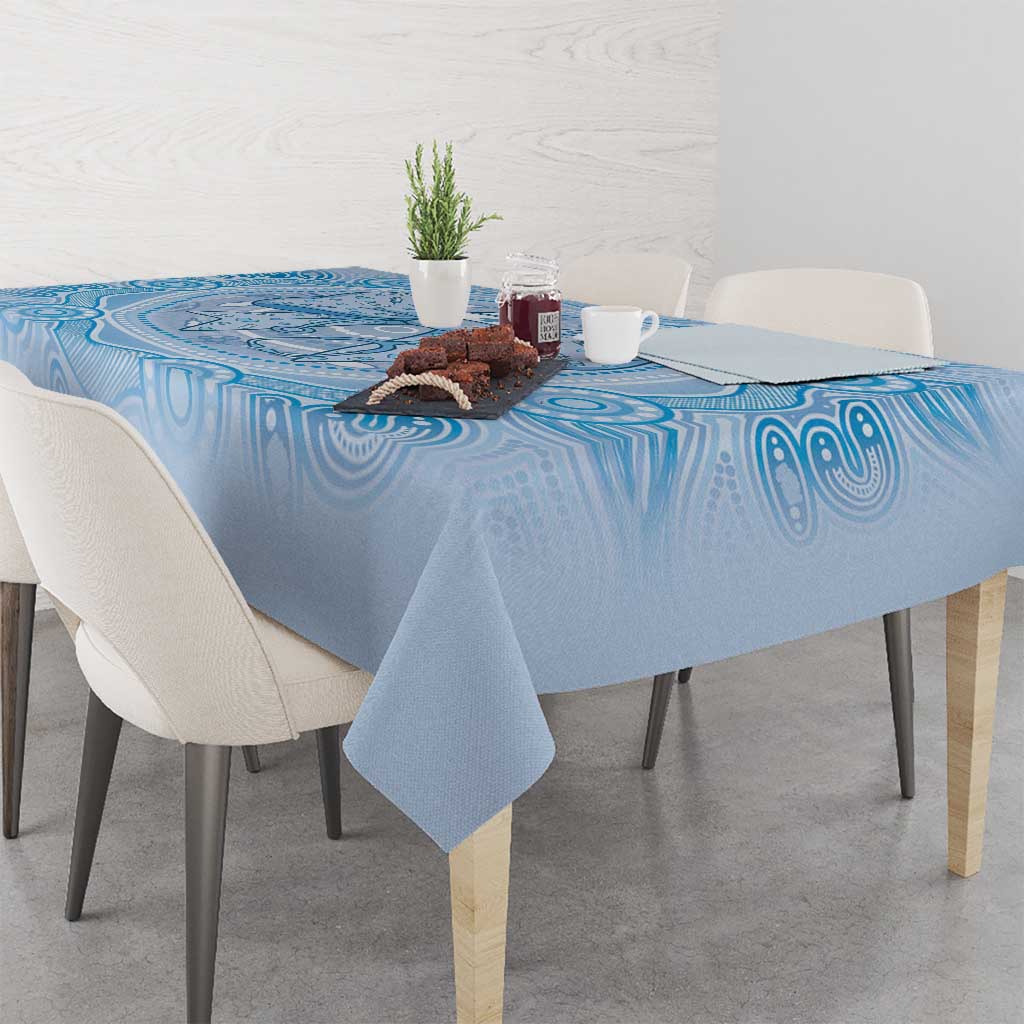 Aussie Nurse Tablecloth Blue Stethoscope Coquette Bow Aboriginal Dot Art