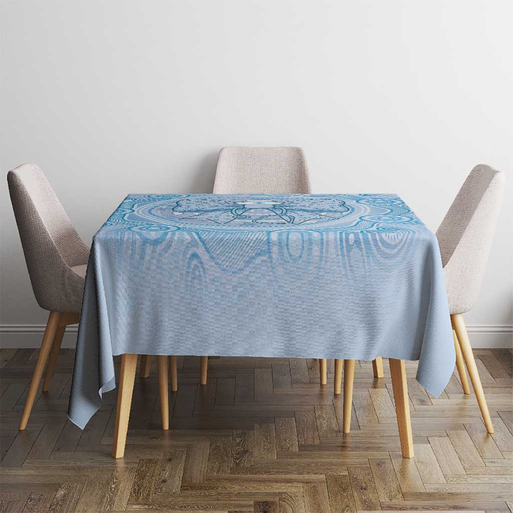 Aussie Nurse Tablecloth Blue Stethoscope Coquette Bow Aboriginal Dot Art
