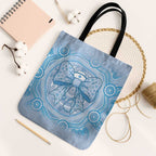 Aussie Nurse Tote Bag Blue Stethoscope Coquette Bow Aboriginal Dot Art