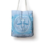 Aussie Nurse Tote Bag Blue Stethoscope Coquette Bow Aboriginal Dot Art