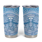 Aussie Nurse Personalised Tumbler Cup Blue Stethoscope Coquette Bow Aboriginal Dot Art
