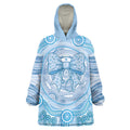 Aussie Nurse Personalised Wearable Blanket Hoodie Blue Stethoscope Coquette Bow Aboriginal Dot Art