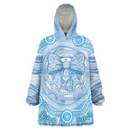 Aussie Nurse Personalised Wearable Blanket Hoodie Blue Stethoscope Coquette Bow Aboriginal Dot Art