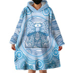 Aussie Nurse Personalised Wearable Blanket Hoodie Blue Stethoscope Coquette Bow Aboriginal Dot Art