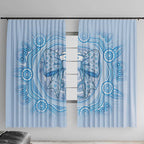Aussie Nurse Window Curtain Blue Stethoscope Coquette Bow Aboriginal Dot Art
