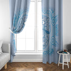 Aussie Nurse Window Curtain Blue Stethoscope Coquette Bow Aboriginal Dot Art
