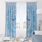 Aussie Nurse Window Curtain Blue Stethoscope Coquette Bow Aboriginal Dot Art