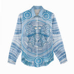 Aussie Nurse Personalised Women Casual Shirt Blue Stethoscope Coquette Bow Aboriginal Dot Art