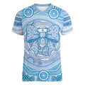 Aussie Nurse Personalised Women V-Neck T-Shirt Blue Stethoscope Coquette Bow Aboriginal Dot Art
