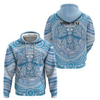 Aussie Nurse Personalised Zip Hoodie Blue Stethoscope Coquette Bow Aboriginal Dot Art