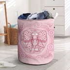 Aussie Nurse Laundry Basket Pink Stethoscope Coquette Bow Aboriginal Dot Art