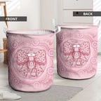 Aussie Nurse Laundry Basket Pink Stethoscope Coquette Bow Aboriginal Dot Art