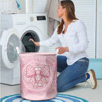 Aussie Nurse Laundry Basket Pink Stethoscope Coquette Bow Aboriginal Dot Art