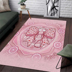 Aussie Nurse Area Rug Pink Stethoscope Coquette Bow Aboriginal Dot Art