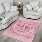 Aussie Nurse Area Rug Pink Stethoscope Coquette Bow Aboriginal Dot Art