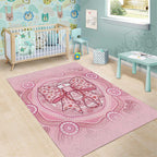 Aussie Nurse Area Rug Pink Stethoscope Coquette Bow Aboriginal Dot Art