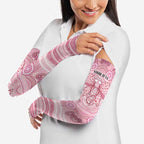 Aussie Nurse Personalised Arm Sleeves Pink Stethoscope Coquette Bow Aboriginal Dot Art