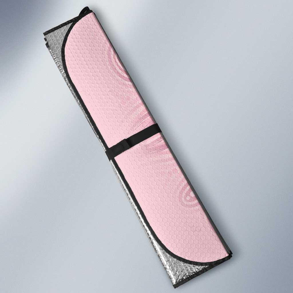 Aussie Nurse Auto Sun Shade Pink Stethoscope Coquette Bow Aboriginal Dot Art