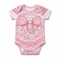 Aussie Nurse Personalised Baby Onesie Pink Stethoscope Coquette Bow Aboriginal Dot Art