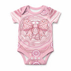 Aussie Nurse Personalised Baby Onesie Pink Stethoscope Coquette Bow Aboriginal Dot Art