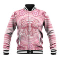 Aussie Nurse Personalised Baseball Jacket Pink Stethoscope Coquette Bow Aboriginal Dot Art