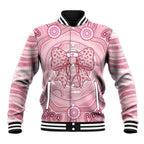 Aussie Nurse Personalised Baseball Jacket Pink Stethoscope Coquette Bow Aboriginal Dot Art