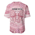 Aussie Nurse Personalised Baseball Jersey Pink Stethoscope Coquette Bow Aboriginal Dot Art