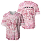 Aussie Nurse Personalised Baseball Jersey Pink Stethoscope Coquette Bow Aboriginal Dot Art
