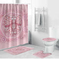 Aussie Nurse Bathroom Set Pink Stethoscope Coquette Bow Aboriginal Dot Art
