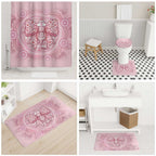 Aussie Nurse Bathroom Set Pink Stethoscope Coquette Bow Aboriginal Dot Art