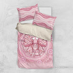 Aussie Nurse Bedding Set Pink Stethoscope Coquette Bow Aboriginal Dot Art