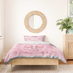 Aussie Nurse Bedding Set Pink Stethoscope Coquette Bow Aboriginal Dot Art
