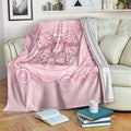 Aussie Nurse Blanket Pink Stethoscope Coquette Bow Aboriginal Dot Art