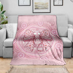 Aussie Nurse Blanket Pink Stethoscope Coquette Bow Aboriginal Dot Art