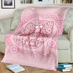 Aussie Nurse Blanket Pink Stethoscope Coquette Bow Aboriginal Dot Art