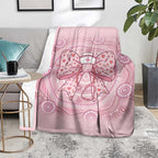 Aussie Nurse Blanket Pink Stethoscope Coquette Bow Aboriginal Dot Art