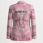 Aussie Nurse Personalised Blazer Pink Stethoscope Coquette Bow Aboriginal Dot Art