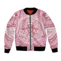 Aussie Nurse Personalised Bomber Jacket Pink Stethoscope Coquette Bow Aboriginal Dot Art