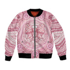 Aussie Nurse Personalised Bomber Jacket Pink Stethoscope Coquette Bow Aboriginal Dot Art