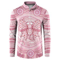 Aussie Nurse Personalised Button Sweatshirt Pink Stethoscope Coquette Bow Aboriginal Dot Art