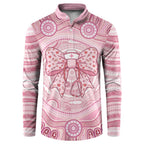 Aussie Nurse Personalised Button Sweatshirt Pink Stethoscope Coquette Bow Aboriginal Dot Art