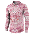 Aussie Nurse Personalised Button Sweatshirt Pink Stethoscope Coquette Bow Aboriginal Dot Art