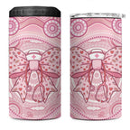 Aussie Nurse Personalised 4 in 1 Can Cooler Tumbler Pink Stethoscope Coquette Bow Aboriginal Dot Art